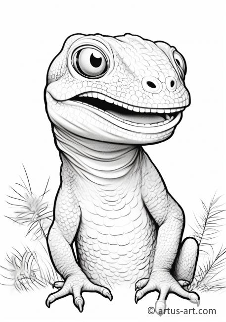 Lizard Coloring Page For Kids